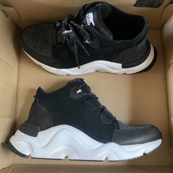 Sorel Kinetic Caribou Black Suede Boot Sneakers Waterproof Leather Winter Boot 8 - Picture 8 of 16